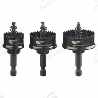 MILWAUKEE Hole Saw Kit: 3 Pieces, 1/2 in Max. Cutting Dp, Alloy Steel, 8 Teeth per Inch (MPN 49-22-4800). Key specifications — attr1098178: 8; attr1098172: MILWAUKEE.