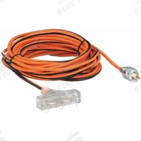 APPROVED VENDOR Extension Cord: Outdoor Use, 50 ft Lg, 3 Outlets, 5-15P, 14/3, SJTW, Black/Orange (MPN 1FD66). Key specifications — Brand: APPROVED VENDOR; Temperature Rating: -40° to 167°F; NEMA Plug Configuration: 5-15P.