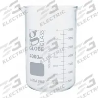 GLOBE SCIENTIFIC Beaker: 4,000 mL, 135.68 fl oz, A, Low Form, Type I, White, Borosilicate Glass (MPN 8014000). Key specifications — attr1371034: Type I; attr1371051: GLOBE SCIENTIFIC; attr1371062: White.