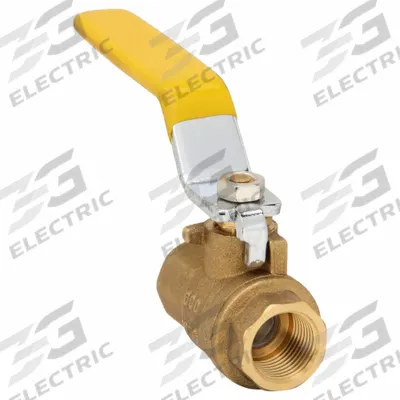 USA INDUSTRIALS Manual Two-Way Ball Valve: 3/8 in, Brass, Straight, FBSPT x FBSPT, Two-Piece - Brass Ball Valves