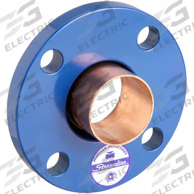 STREAMLINE Sweat Fitting Adapter: 1 1/2 in CTS x 1 1/2 in CTS, Cup x Flange - Low-Lead Cast Copper & Bronze Tube Flanges