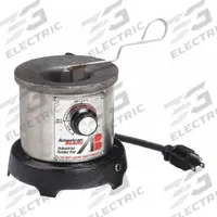 AMERICAN BEAUTY Solder Pot: 320 W, 1 lb Capacity (MPN 300). Key specifications — Pot Interior Dimensions: 1-1/2 in D x 2-1/4 in Dia; Crucible Shape: Round; Display Type: Analog; Manufacturer Part Number: 300; Brand: AMERICAN BEAUTY.