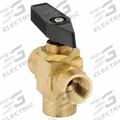 APPROVED VENDOR Manual Three-Way Ball Valve: 1/4 in, Brass, L Flow, FNPT x FNPT x FNPT, Two-Piece (MPN G-PMFT-25). Key specifications — Brand: APPROVED VENDOR; Handle: Lever.