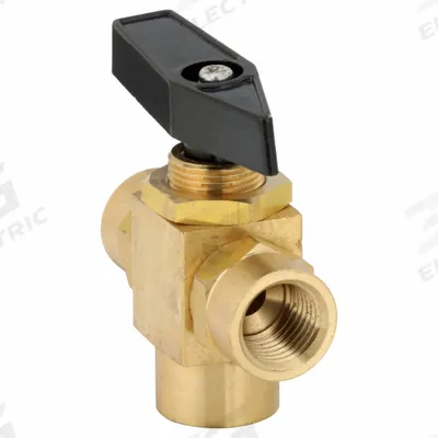 APPROVED VENDOR Manual Three-Way Ball Valve: 1/4 in, Brass, L Flow, FNPT x FNPT x FNPT - T-Port Brass Ball Valves