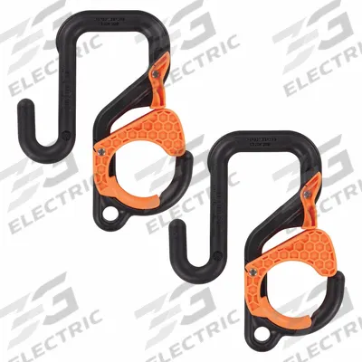 ERGODYNE Bucket Hook: 3 in W x 3 3/4 in H x 8 1/2 in L, Black/Orange - Bucket Bag Hooks & Covers