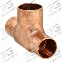 NIBCO Sweat Fitting Tee: 1/4 in CTS x 1/4 in CTS x 3/8 in CTS, Cup x Cup x Cup, Bulkhead (MPN 611BH 1/4X1/4X3/8)