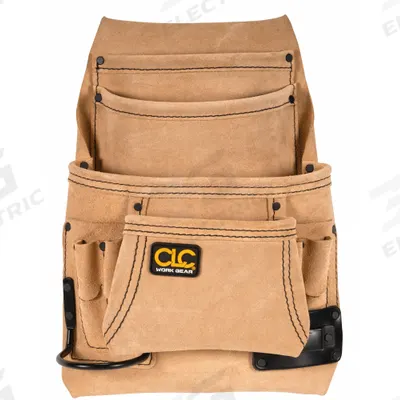 CLC Tool Pouch: For 2 3/4 in Belt Wd - Max, 10 Pockets - Leather Tool Pouches