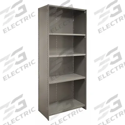 LYON Welded Posts and Side Sheet: 85 in Overall Ht, Steel, 24 ga, Gray - Steel Posts & Post Kits for Standard Metal Shelving