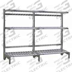 NEW AGE INDUSTRIAL Cantilever Rack: 84 in x 21 in x 72 in, 3 Shelves, 300 lb Shelf Capacity (MPN 99878). Key specifications — Material: Aluminum; Shelf Configuration: Standalone; Brand: NEW AGE INDUSTRIAL.