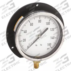 APPROVED VENDOR Industrial Pressure Gauge: U-Clamp, 0 psi to 160 psi, 4 1/2 in Dial, 1/4 in NPT Male (MPN 18C767). Key specifications — Accuracy: ±1.0%; Brand: APPROVED VENDOR; Vibration Resistance Properties: None; Gauge Wetted Parts: Copper.