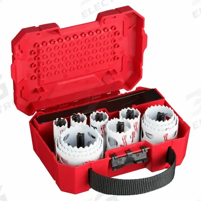 MILWAUKEE Hole Saw Kit: 15 Pieces, 1 5/8 in Max. Cutting Dp, Bi-Metal - Multi-Material-Cutting Hole Saw Kits
