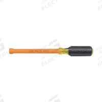 KLEIN TOOLS Hollow Round Shank Nut Driver: Straight, SAE, Without Magnetized Tip, Std, 6 in Shank Lg (MPN 646-1/4-INS). Key specifications — attr1214485: Round; attr1214505: KLEIN TOOLS.
