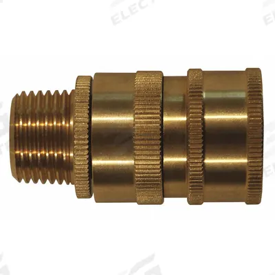 SANI-LAV Quick Connect Hose Adapter: Brass, Brass, 2 in Overall Lg - Faucet Sprayer Hose Adapters