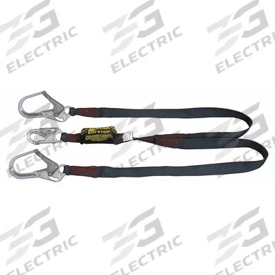 MILLER BY PIP Shock-Absorbing Lanyard: Shock Pack, Arc-Flash Rated, Steel Rebar Hook - Arc-Flash Rated Shock-Absorbing Lanyards