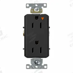 LEVITON Isolated Ground Duplex Receptacle Outlet: Duplex, 5-15, Black, 125V AC, 15 A (MPN 16262-EIG)