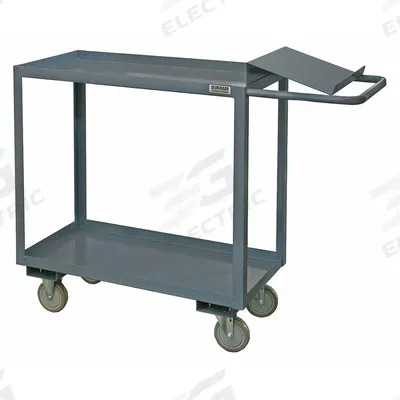 APPROVED VENDOR Utility Cart: 1,200 lb, 2 Shelves, 55 in L x 24 in W x 41 in H Overall Dim - Order-Picking Utility Carts with Lipped Metal Shelves