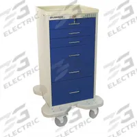 LAKESIDE Compact General Medical Supply Cart with Drawers: Steel, (2) Swivel/(2) Swivel with Brake (MPN ST-630-E-2B). Key specifications — Material: Steel; Drawer Color: Dark Blue; Brand: LAKESIDE; Caster/Wheel Configuration: (2) Swivel with Brake; Cabinet Color: Gray.