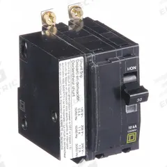 SQUARE D Miniature Circuit Breaker: 30 A, 120/240V AC, Single Phase, 10kA at 120/240V AC, 2 Poles (MPN QOB2301021). Key specifications — Phase: Single; Amps: 30 A; AC Voltage Rating: 120/240V AC; Max. AIR Rating: 10kA at 120/240V AC; For Use With: Square D NQOD Panelboards; Brand: SQUARE D.