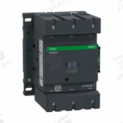 SCHNEIDER IEC Magnetic Contactor: Non-Reversing, 3 Poles, 3NO Contacts, 150 A, 208V AC Coil (MPN LC1D150LE7). Key specifications — Brand: SCHNEIDER; Integrated Surge Suppression: Yes.