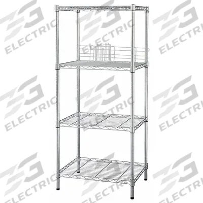 APPROVED VENDOR Wire Shelving Unit: Starter, 48 in x 18 in, 63 in Overall Ht, 4 Shelves - Stationary Wire Shelving for Dry Use