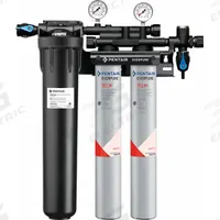 EVERPURE Water Filtration System: 5 micron, 3.3 gpm, FNPT, 25 3/8 in Overall Ht, 15,000 gal (MPN EV977122 -75). Key specifications — Brand: EVERPURE; Reduces: Chloramine; Filter Media: Carbon Block.