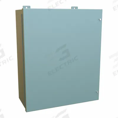 HAMMOND Enclosure: Steel, 24 in x 20 in x 9 in, NEMA 12, w/Panel, Solid Cover - Steel Dust-Tight Enclosures