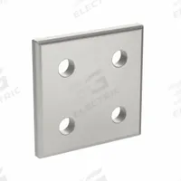 Joining Plate: Square Flat Plate, 40 Series, 38 mm x 38 mm x 4 mm, For 5 mm Slot Wd, 4 Holes, Gray (MPN 093VA4040). Key specifications — Material: Aluminum; Brand: FATH INC.; Finish: Anodized.