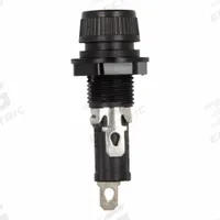 BUSSMANN Panel Mount Fuse Holder: For Fuse Size 1/4 in x 1 1/4 in, 1 Pole, 20 A Max, 250 V AC (MPN HTB-26I-R). Key specifications — Fuse Holder Termination Type: Quick-Connect; Fuse Holder Cap Style: Knob; Brand: BUSSMANN.