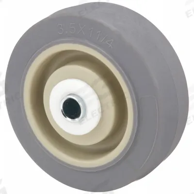 APPROVED VENDOR Caster Wheel: 3 1/2 in Wheel Dia., 1 1/8 in Wheel Wd, Rubber - Nonmarking Rubber Tread on Plastic Core Wheels