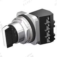 SIEMENS Selector Switch: 30 mm Panel Mounting Size, 2 Positions, Short Lever, 1NO/1NC, Metallic (MPN 52SA2AABA1P). Key specifications — AC Contact Rating: 10 A @ 600 V; Action: Maintained/Maintained; Cam: A; DC Contact Rating: 5 A @ 600 V; Hazardous Location Specification: Not Rated; Operator Head Material: Plastic; Operator Head Type: Short-Handled Knob; Operator Illumination: Non-Illuminated.
