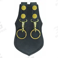 AIRTEK Key Holder: Black, Leather, Plain, 5 in x 115 mm, Snap Closure, For 2 1/4 in Belt Wd (MPN 1489PA). Key specifications — attr188437: Black; attr188438: Leather; attr188431: Key Pouch.