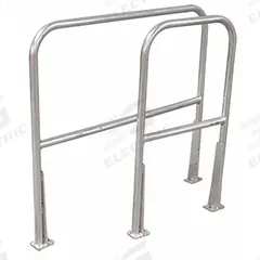 COTTERMAN Safety Railing w/ Toe Board,7ft.: Toe Board Included, 4 in x 3 in, Bolt-On Rail Mounting (MPN AR7T C50 P6). Key specifications — Product Type: Handrail Section; Brand: COTTERMAN; Color: Natural; Handrail Shape: Round; Material: Aluminum; Number of Rail Levels: 2; Rail Mounting Style: Bolt-On.