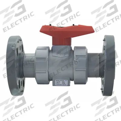 GEORG FISCHER Manual Two-Way Ball Valve: 4 in Size, CPVC, Straight, Flange x Flange, Two-Piece - CPVC Ball Valves