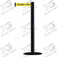 TENSABARRIER Barrier Post with Belt: Yellow, Caution Do Not Enter, 7 1/2 ft Belt Lg, Black (MPN 875-33-STD-NO-YAX-C). Key specifications — attr981468: Cast Iron; attr981465: Yellow; attr981461: TENSABARRIER; attr981440: Plastic; attr981443: Black; attr981449: Caution Do Not Enter; attr981448: Black.