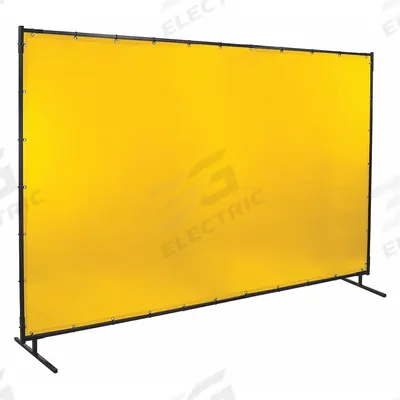 STEINER Welding Screen: Vinyl, 6 ft Ht, 10 ft Wd, Yellow, 1 in Frame - Tinted Transparent Welding Screens