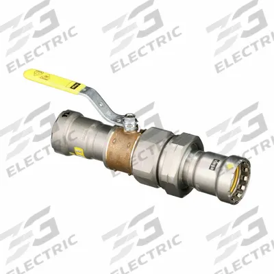 VIEGA MEGAPRESS Manual Two-Way Ball Valve: 1 1/4 in, Bronze, Straight - Bronze Ball Valves