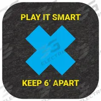 PIG Floor Sign Mat: Play It Smart - Keep 6' Apart, 9 in x 9 in, 9 in Overall Wd, Drying, GMM, 10 PK (MPN GMM99001-BK)