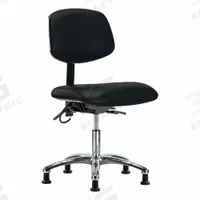 ESD Chair: Vinyl, Armless, Ht Range 19 in to 24 in, 18 1/2 in Seat Wd, 17 in Seat Dp, 0 Casters (MPN BR-ESD-VDHCH-CR-T0-A0-EG-ESDBLK). Key specifications — Foot Support: No; Back Tilt Backward: 13.5°; Back Tilt Forward: 10.5°; Base Material: Aluminum; Brand: APPROVED VENDOR; Product Type: ESD Chair; ESD-Safe: ESD-Safe.