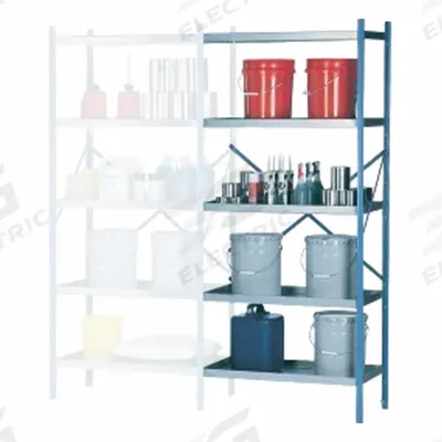 DENIOS Open Metal Shelving: Add-On Unit, Heavy-Duty, 24 in x 36 in, 84 in Overall Ht - Medium-Duty Open Metal Shelving Starters & Add-Ons