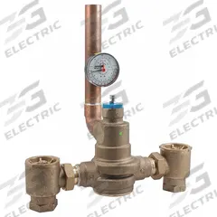 POWERS Thermostatic Mixing Valve: 1 1/4 in Inlet Connection Size, 1 1/2 in Outlet Connection Size (MPN LFSH1434 W/TP GAUGE). Key specifications — Brand: POWERS.