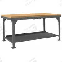 DURHAM MFG Workbench: Fixed Ht, Maple, 72 in x 36 in, 12,000 lb Overall Load Capacity, Gray (MPN HDWB-MT-3672-95). Key specifications — Brand: DURHAM MFG.