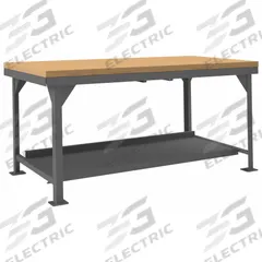 DURHAM MFG Workbench: Fixed Ht, Maple, 72 in x 36 in, 12,000 lb Overall Load Capacity, Gray (MPN HDWB-MT-3672-95). Key specifications — Brand: DURHAM MFG.