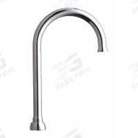 CHICAGO FAUCETS Spout: Spout, Gooseneck, Swivel Spout, Brass, Polished Chrome, Laminar, UNEF (MPN GN2JKABCP). Key specifications — Includes: Mounting Hardware; Product Type: Spout; Spout Style: Swivel; Body Material: Brass; Color/Finish: Polished Chrome; Brand: CHICAGO FAUCETS.