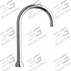 CHICAGO FAUCETS Spout: Spout, Gooseneck, Swivel Spout, Brass, Polished Chrome, Laminar, UNEF (MPN GN2JKABCP). Key specifications — Includes: Mounting Hardware; Product Type: Spout; Spout Style: Swivel; Body Material: Brass; Color/Finish: Polished Chrome; Brand: CHICAGO FAUCETS.
