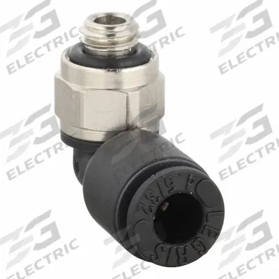 LEGRIS Push-Fit Elbow Fitting: 4 mm OD x 5 mm Pipe Size, Push-to-Connect x Metric - Nylon & Nickel-Plated Brass Tube Fittings