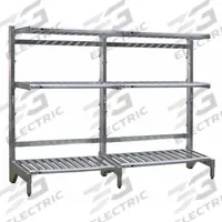 NEW AGE INDUSTRIAL Cantilever Rack: 96 in x 27 in x 72 in, 3 Shelves, 300 lb Shelf Capacity (MPN 99883). Key specifications — Material: Aluminum; Shelf Configuration: Standalone; Brand: NEW AGE INDUSTRIAL.