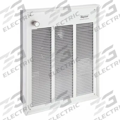 Dayton Recessed Electric Wall-Mount Heater: 3600 W/4800 W, 240/277V AC, Single Phase - Large Recessed Electric Wall Heaters