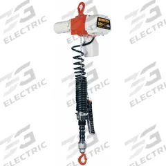 HARRINGTON Electric Chain Hoist: H2 - Light Duty, 120V AC, Hook Mounted - No Trolley, 2 Speeds (MPN ED525DA-6). Key specifications — Brand: HARRINGTON; Includes: Chain Container; Operating Voltage: 120V AC; Headroom Clearance: 37 in.