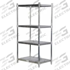 VESTIL Metal Shelving: 72 in x 36 in x 24 in, Solid Shelf, 600 lb Load Capacity per Shelf, Silver (MPN SSS-2436). Key specifications — Color: Silver; Brand: VESTIL.