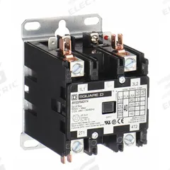 SQUARE D Definite Purpose Magnetic Contactor: 2 Poles, 120V AC, 40 A, Non-Reversing (MPN 8910DPA42V02). Key specifications — Brand: SQUARE D; Coil Voltage: 110/120V AC; Contactor Style: HVACR Definite Purpose Contactor; Terminal Connection Type: Box Lugs; Maximum Voltage Rating: 600V AC; Series: 8910 Series Type DPA; Phase: Single; Main Pole Contact Form: 2NO.
